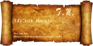 Tóbik Margit névjegykártya